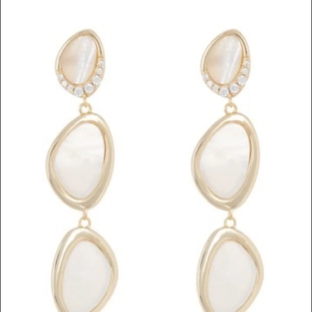 COPY - Argento Vivo Mother of Pearl Linear Drop Earrings - Picture 6 of 12